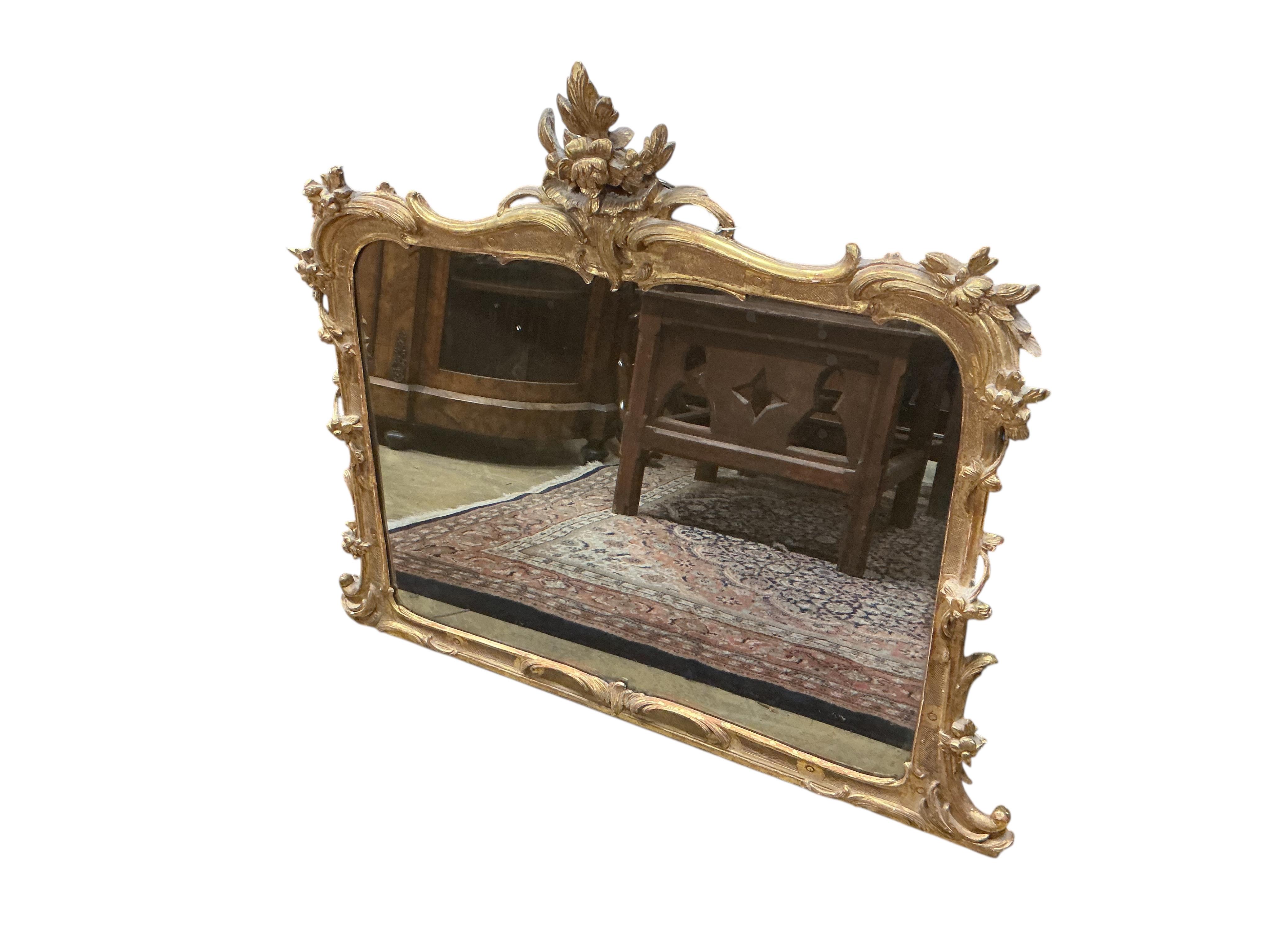 A 19th century carved giltwood and composition wall mirror, width 90cm, height 75cm